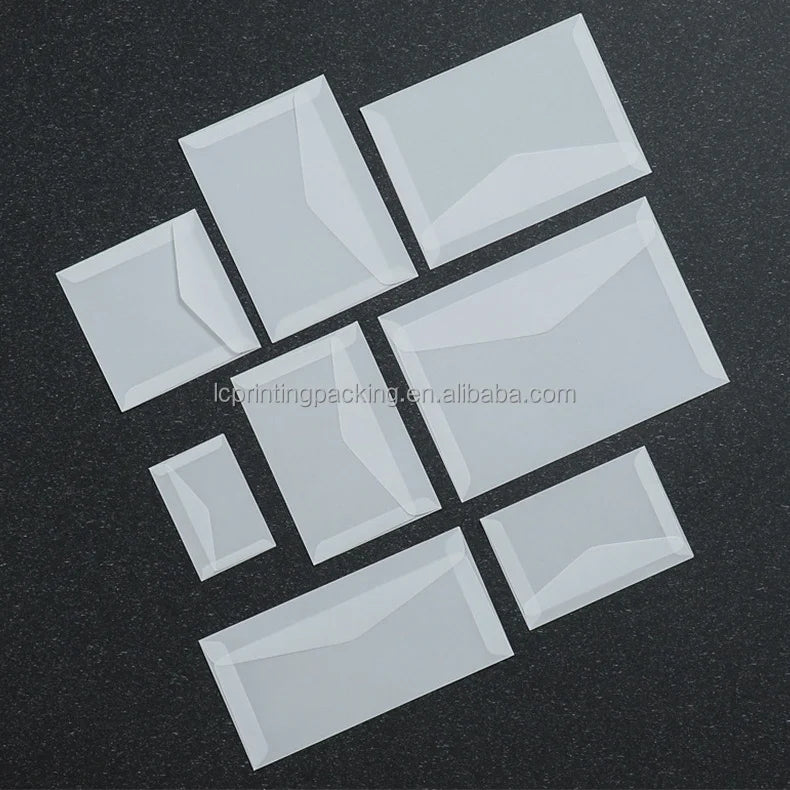 Customizable Transparent Tracing Paper Envelope Sticker Ready to Ship Invitation Letter and Greeting Card Packaging with Logo
