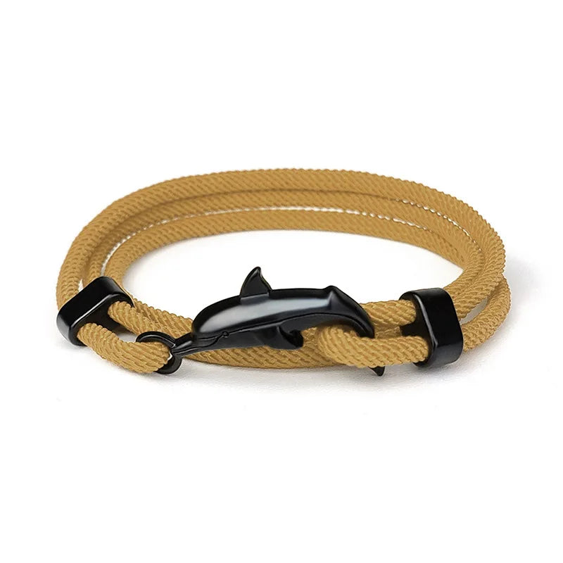 SC Popular Trendy Braid Rope Bracelet Fashion Adjustable Ocean Bracelet Simple Octopus Shark Dolphin Bracelet for Unisex