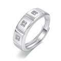 Wholesale Unique Cheap Korean Men Fashion 3 Zircon Beads Resizable Stone Finger Ring Jewelry Rings