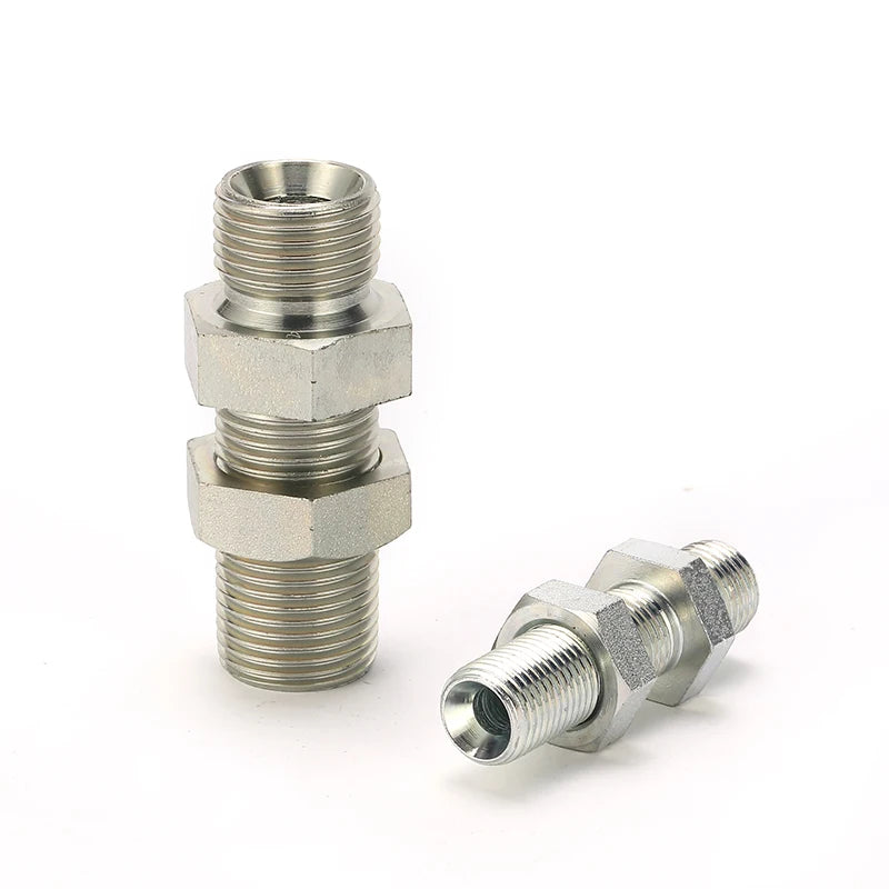 SALNYA 6B-LN BSP Male Hydraulic Bulkhead Nut Carbon Steel High Pressure Smooth Surface Forged Ferrule Hose Fittings Adapters
