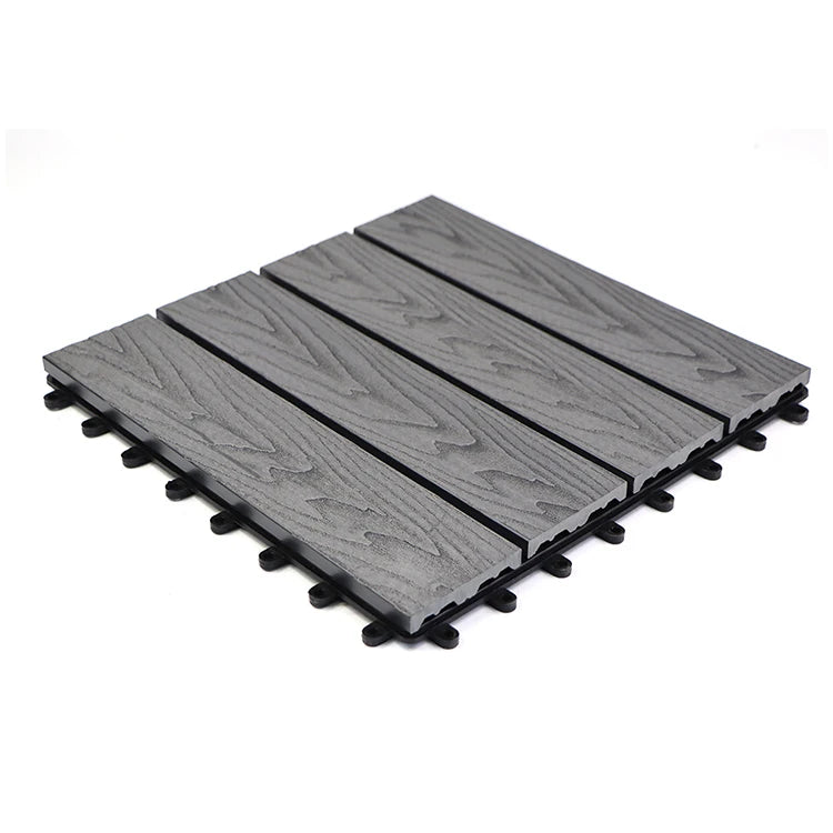 Hot Sell Outdoor Garden Walkway Brushed Waterproof Interlocking Composite Decking Tiles 600x600 300x600 European Design Wood