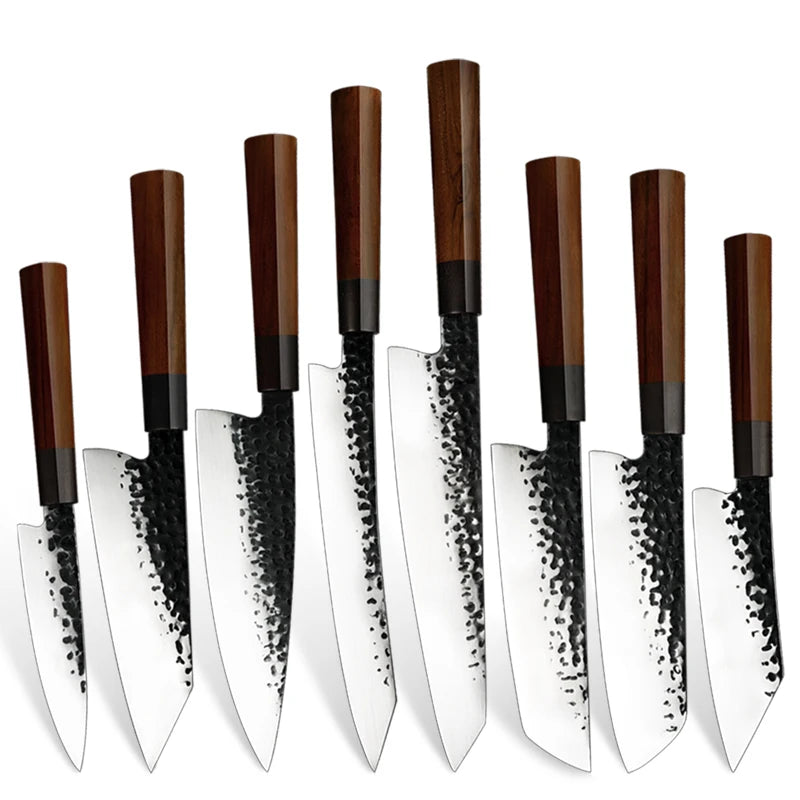 Professional Handmade Japanese Chef Knife Kiritsuke Nakiri Slicer Usuba Santoku Bunka Bunka Sashimi Sushi Kitchen Knife Set