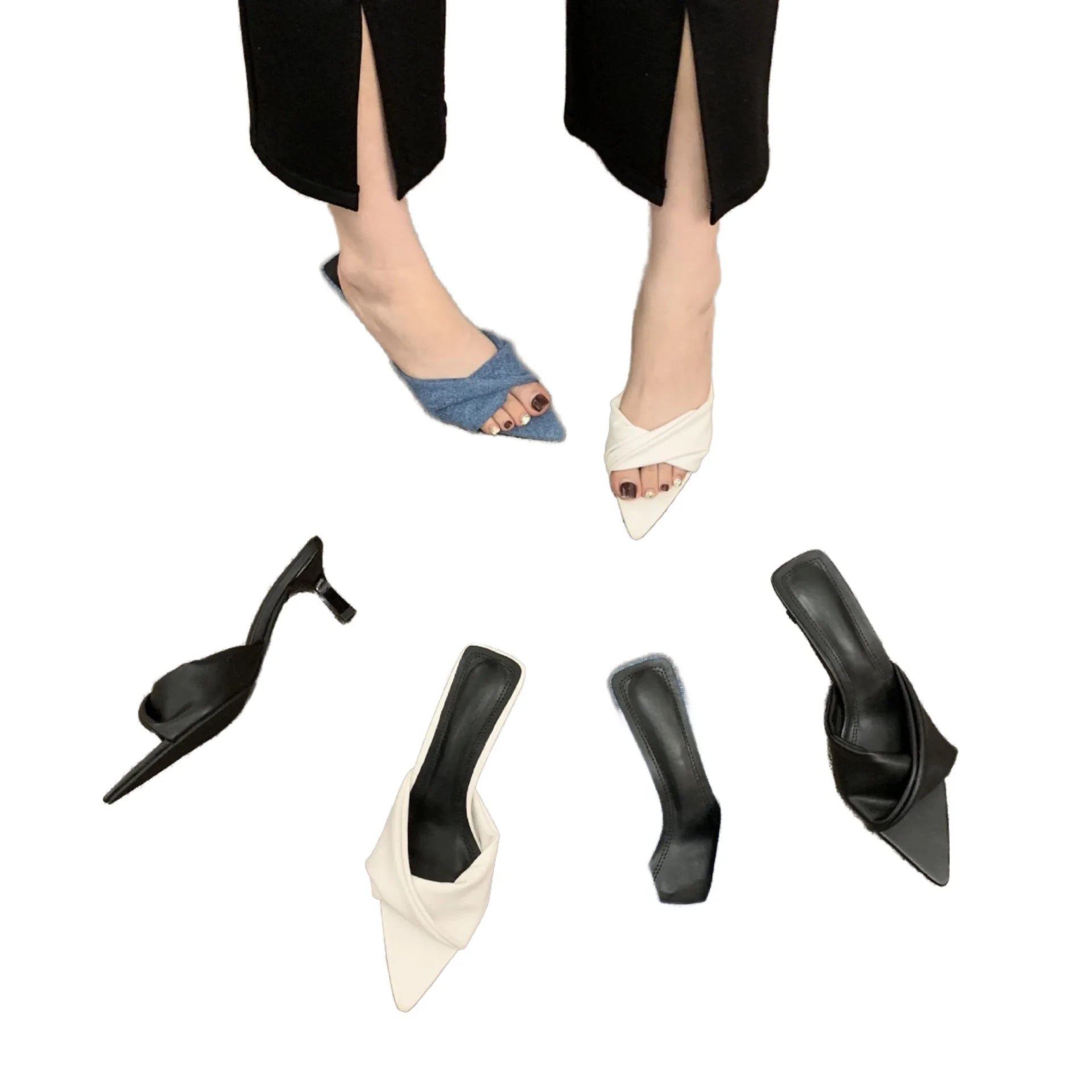 Women's High Top Open Toe Casual Slippers with Single Strap Rubber Outsole Luxury Summer Sandals