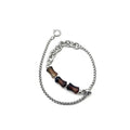 Bamboo Agate Natural Stone Stainless Steel Chain Bracelet Charm Women Men Gifts STB055