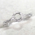 Semi Mount 4.5mm Sterling Silver Ring Empty Blank Support Claws Gems Setting S925 Frame Base Without Center Stone DIY for Inlay