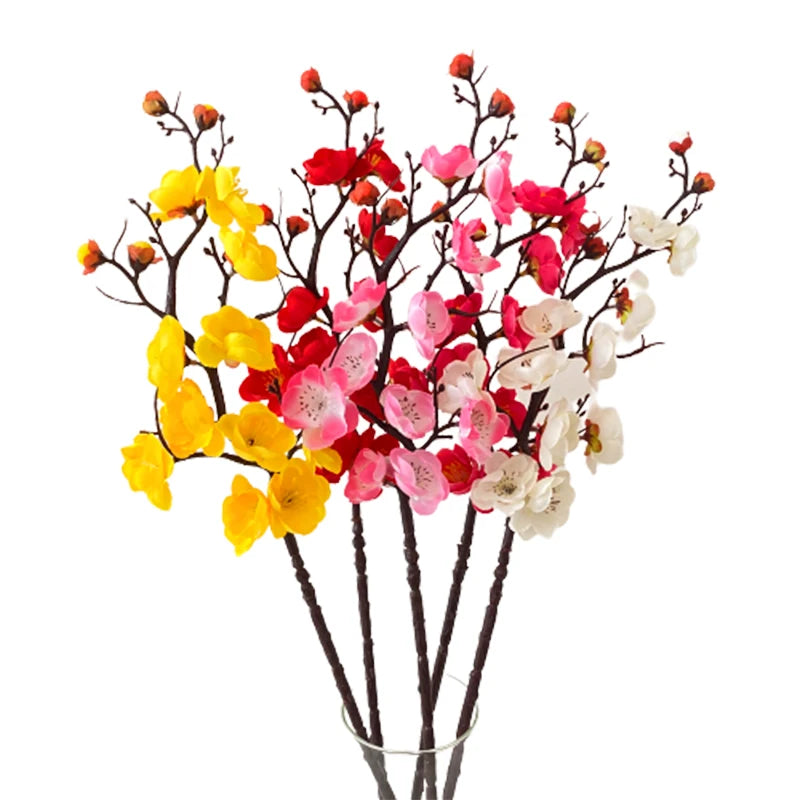 Silk Cloth Single plum Blossom Decoration Mariage Artificial Flowers Decorative