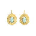 Wholesale Trendy Oval Shape Opal Earrings Opal Earrings 925 Silver Stud Earring 18k Gold Plated Opal Jewelry for Women