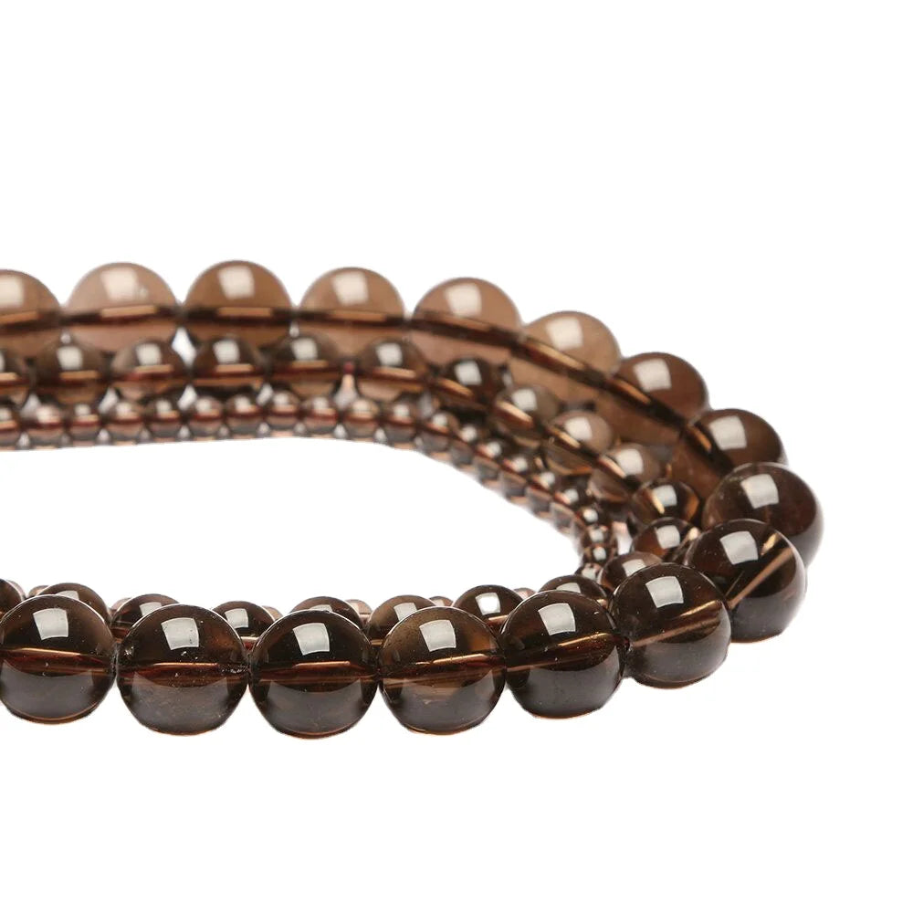 4-12 mm Round Loose Smoky Quartz Wholesale Gemstone Loose Strands Beads