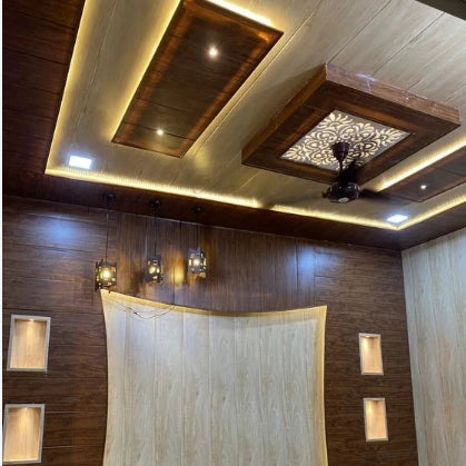 Decorative Outdoor Ceiling Pvc Rectangle Wood OEM Modern Panel in Pakistan Grain Printing Flower and Other Color 60mm~605mm