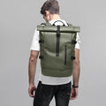 EURCOOL OEM Roll Top Backpack for Men Waterproof Travel Expandable Laptop Bag Anti-theft USB Nylon Casual Design