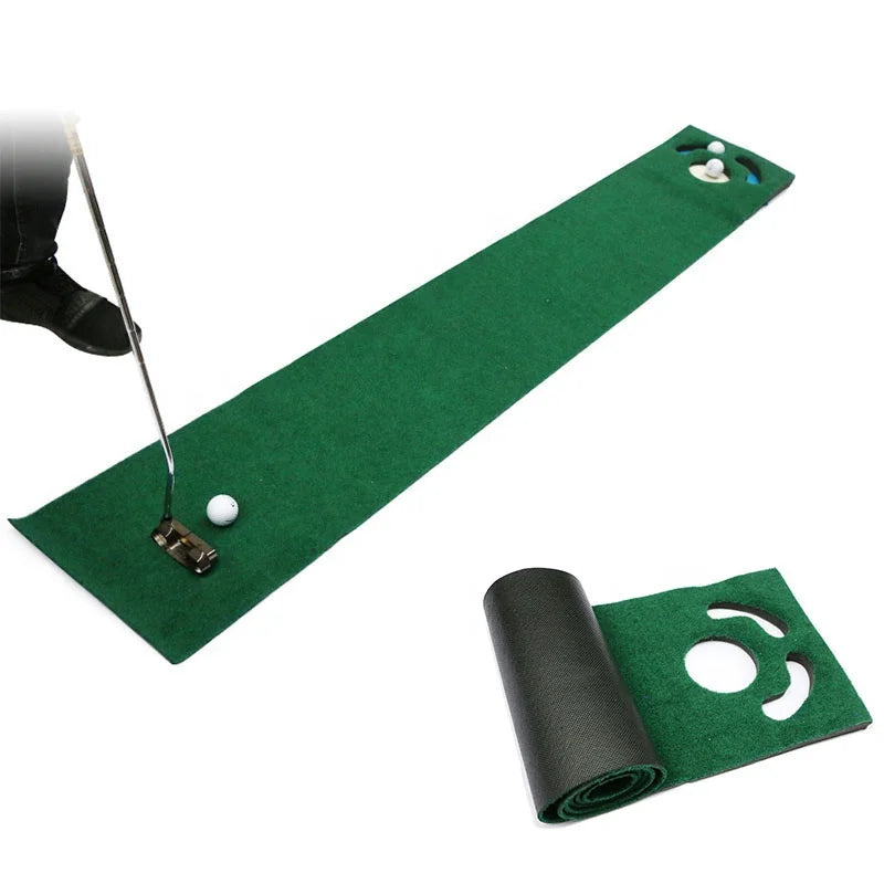 6' Indoor/Outdoor Golf Putting Green Practice Mat Swing Trainer and Training Aid
