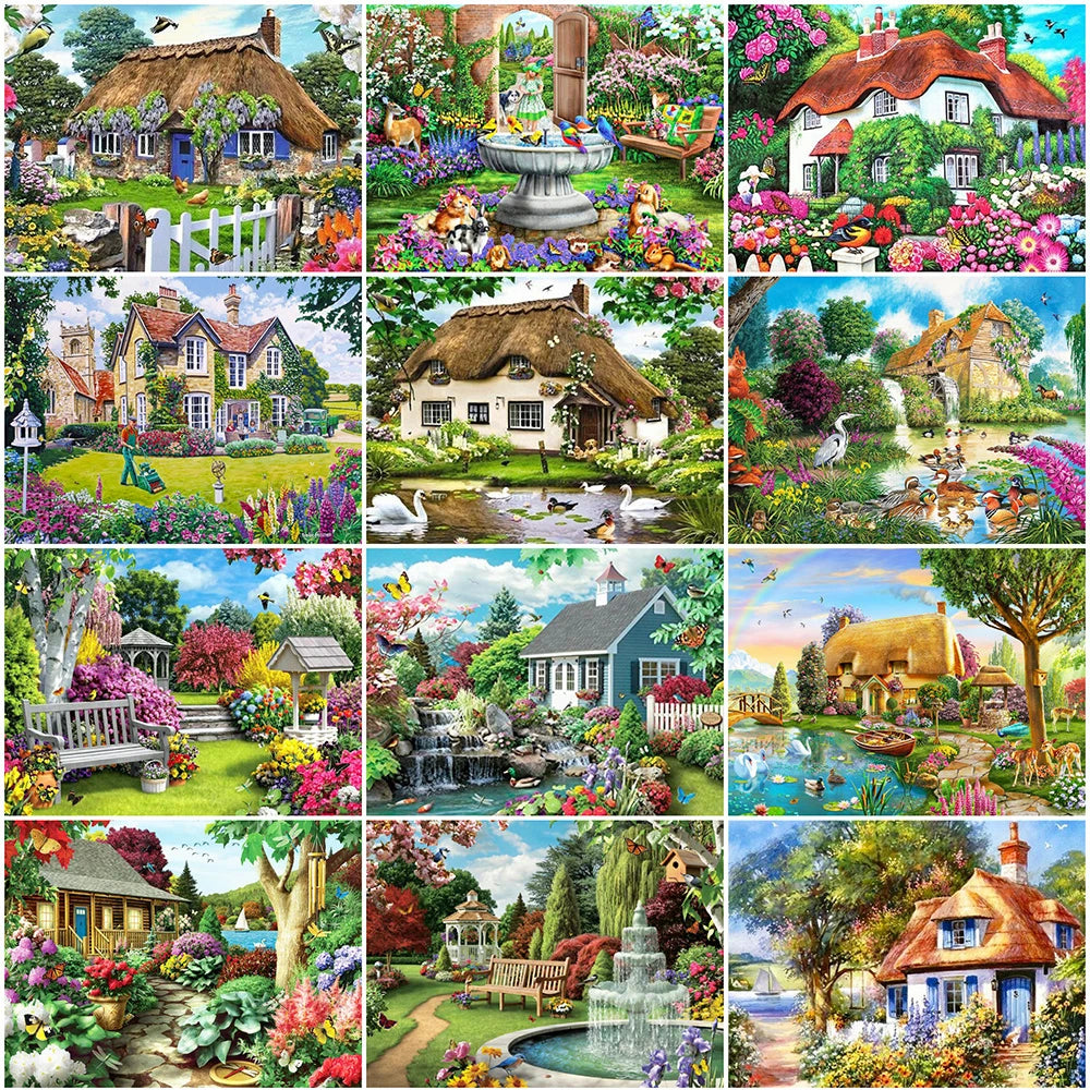 Landscape Painting 5D Diamond Painting Kits Garden Wholesale DIY Rhinestone Embroidery Cross Stitch Mosaic for Home Decor