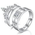 Romantic Crown Rings for Lover Free Size Hot Selling Cheap Silver Ring With Crystal Accept Small Order New Wedding Jewelry