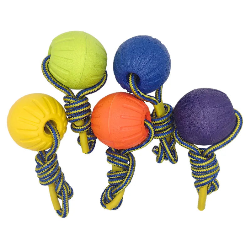 Factory Wholesale Eco-Friendly EVA Dog Chew Toy with Rope Custom Logo New Arrival Pet Interactive Sport Toy