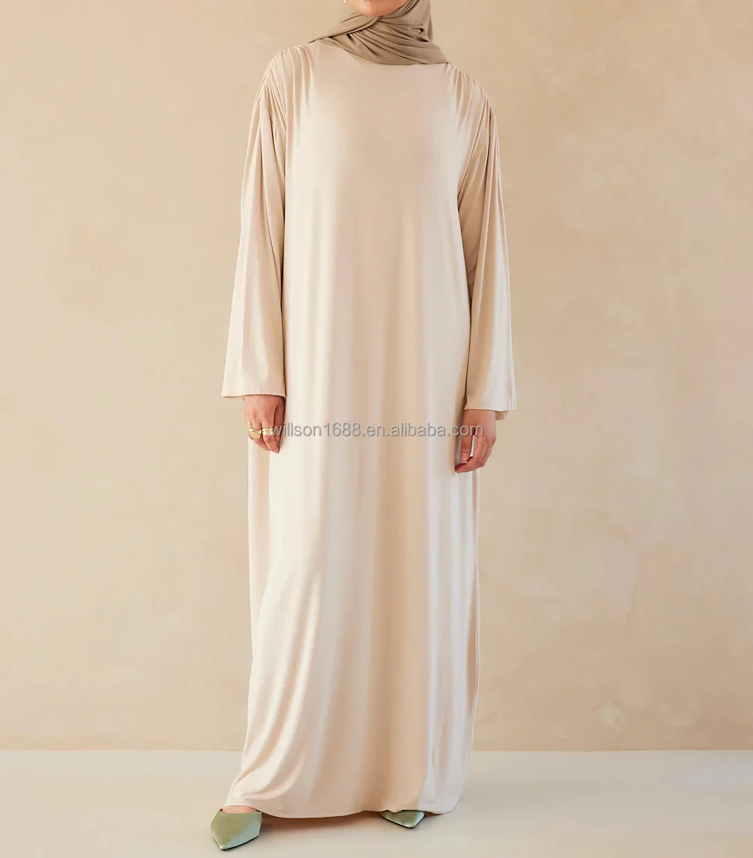 2025 Bamboo Jersey Dress Breathable Soft Fabric for Plus Size Effortlessly Drapes Effortlessly Fit for Four Seasons XXL Size