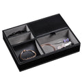 Wholesale Rectangle-Shaped Pu Leather Jewelry Tray Home Desktop Decorative Jewelry Box for Glasses and Watches Display