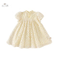 DB2240340 DAVE BELLA Children's Princess Dress Summer Girls Fashion Yellow Cute Sweet Design Mesh Party Dress