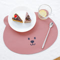 PU Leather Table Mats Waterproof Oil Heat Insulation Pad Custom Bear Cafes Steak Grain Dining Mat RY Model Guangdong Wholesale