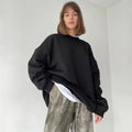 Customized Logo 100% Cotton Soft Women Oversized Crewneck Sweatshirt Streetwear Loungewear Sportswear Pullover Top