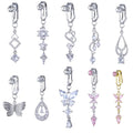 Gaby New butterfly Heart Non Piercing Navel Ring Cute Clip on Belly Button Ring Faux Belly Piercing Belly Cuff    Jewelry