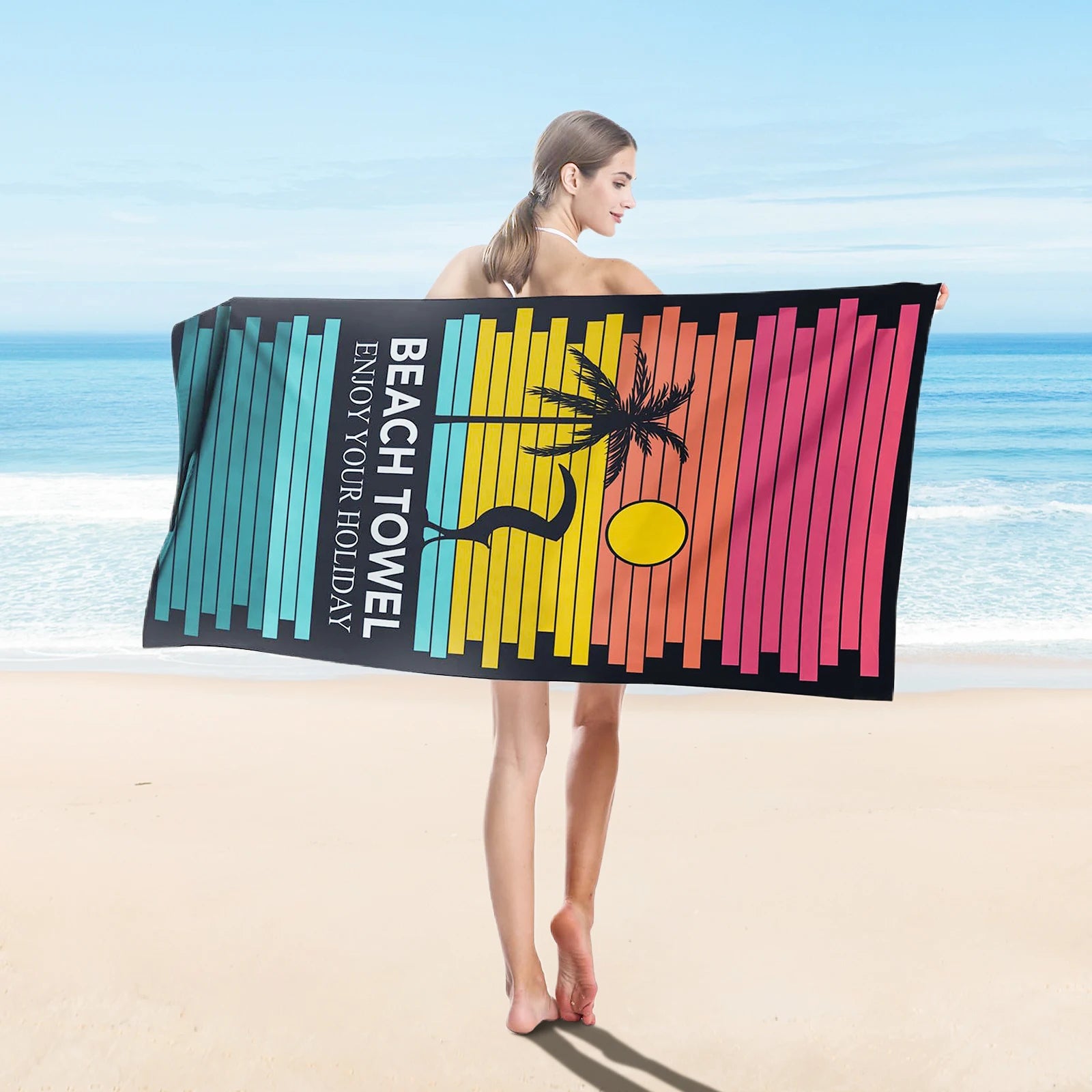 Microfiber Quick-Dry Woven Beach Towels Bulk Logo Travel Super Absorbent Sand Free