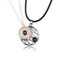 Fashion Magnetic Sun Moon Chain Necklace Projection Pendant 100 Languages Necklace Valentine's Day Gift Hollow Couple Necklace