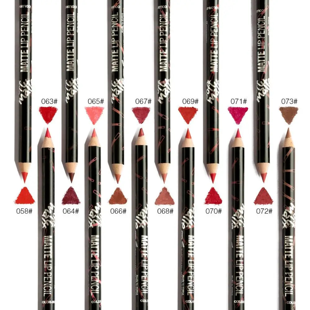 Lipliner Pen 12Pcs/Set Sexy Red Rose Gold Lip Contour Pencil Waterproof Long Lasting Velvet Matte Lipstick Liner