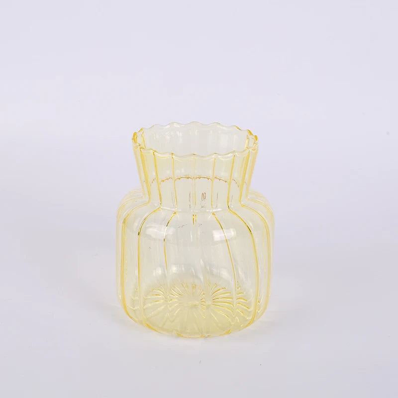 2023 Modern Design Handmade Round Pink Borosilicate Glass Hydroponic Tabletop Vase for Weddings YDJ Brand All-Season