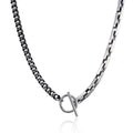 Popular Kpop Sliver Necklace Two Chain Mix Necklace Cross Long 44.5cm Necklace Jewelry Wedding Party Birthday Gift