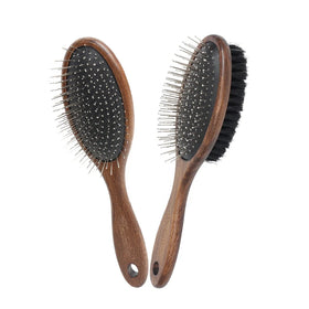 Factory Wholesale Single Double Sided Wooden Dog Bristle Massage Brush Cat Pet Grooming Pin Brush