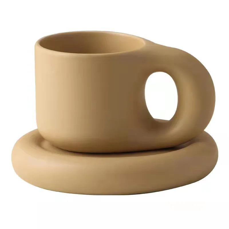 Nordic INS Style Cute Fat Ceramic Coffee Mug Set for Back to School 280ml Capacity Multiple Colors