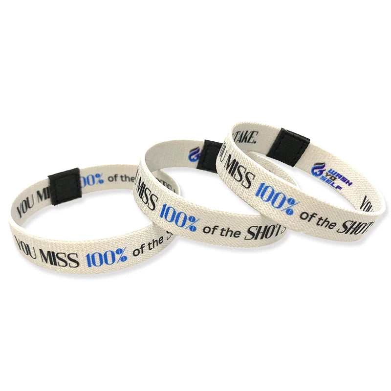 Festival Most Popular Advertising Wristband White Elastic Band Custom Fabric Bracelets Stretch Nfc Elastic Wristbands for Event