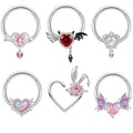 Gaby Heart Septum Clicker Stainless Steel Surgical Steel Piercing Nose Ring Bulk Dangle Nose Ring Piercing  Jewelry