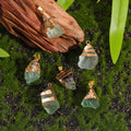 Irregular Natural Green Crystal Quartz Raw Stone Fluorite Necklace