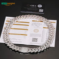 Dropshipping Big Gug Gold Plated 925 Sterling Silver 2 Rows VVS Moissanite Diamond Miami Cuban Link Chain Necklace for Men