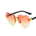 DOISYER 2020 love Shape Little Girls Sun Glasses Diamond Cut Kids Rimless Heart Sunglasses 2021