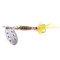 Wholesale SP053 6.8cm 7.4g Artificial Metal Spinner Baits Spoon Fishing Lures with Feather Hook