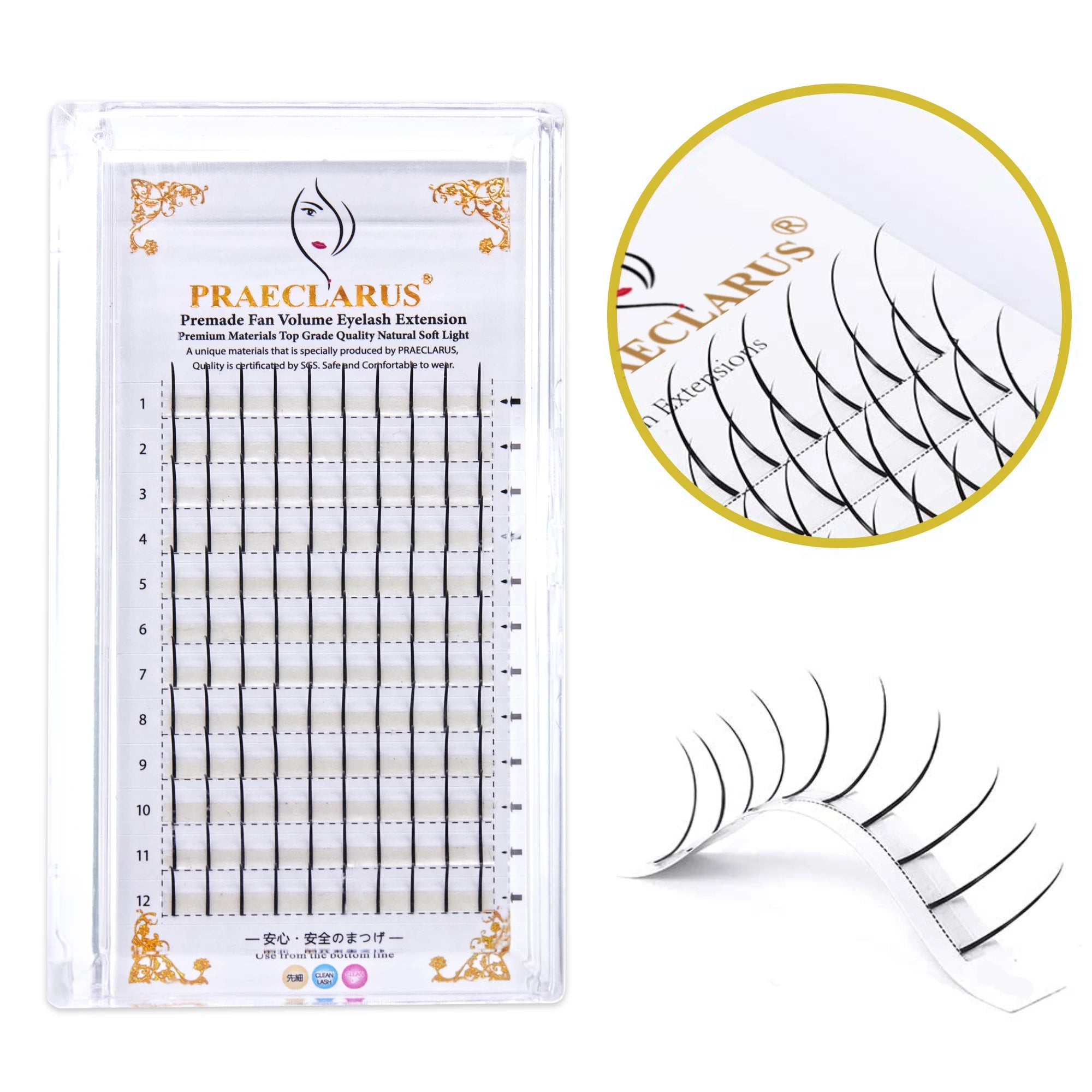 Ready to Ship w Spike Lashes 8-14mm C D DD Lash Extensions Spikes 0.07 Spike Lash Strips
