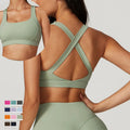 CNSHELL Custom Logo Nude Sense Beautiful Back Wide Shoulder Strap Skinny Yoga Fitness Running Gym Fitting Bra