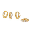 Hot Selling 14K/18K Gold Plated 925 Sterling Silver Popular Fine Jewelry Multi Shape Cut CZ Diamond Huggie Earring Wholesale