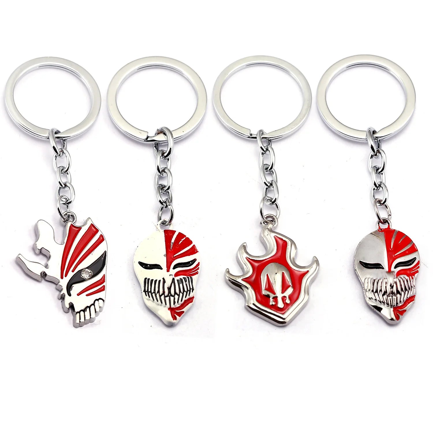 Anime Accessories Bleach Keychain Flame Kurosaki Ichigo Bokeh Charm Anime Metal Keychain