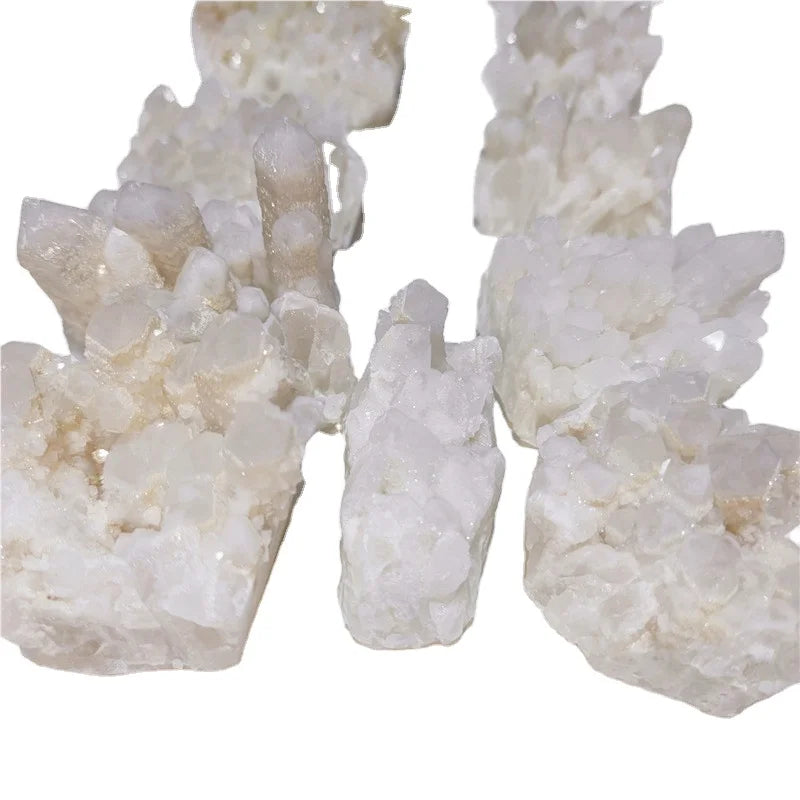 4-5 Inches Natural White Gemstone Healing Energy Crystal Clear Quartz Cluster for Decor