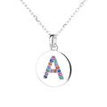 Inlaid Letter Necklace Pendant Charm Lady Necklace