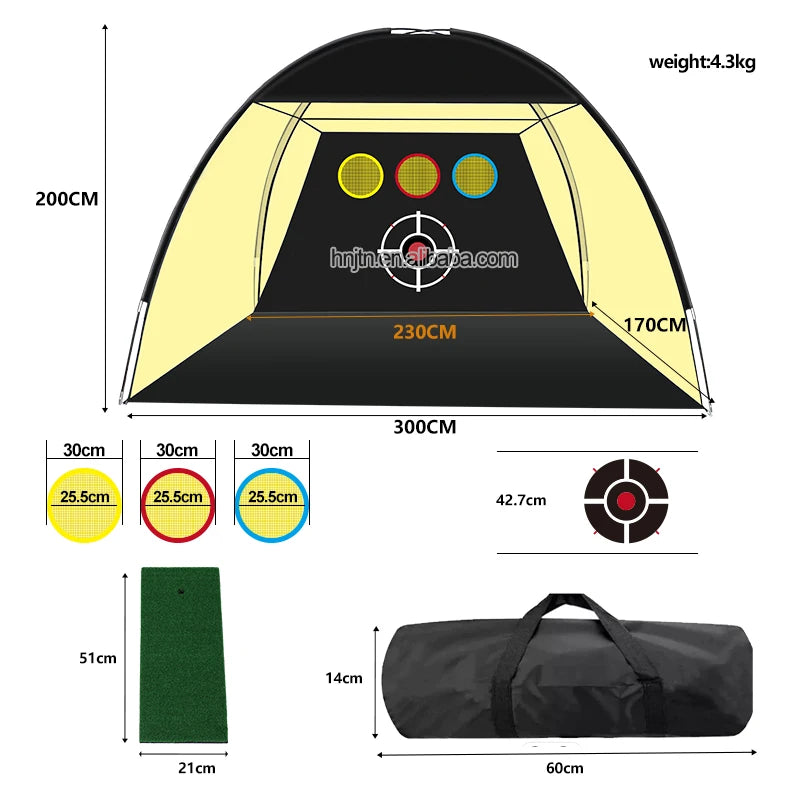 New Design Golf Cage Net Golf Practice Net With Target Cloth Golf Hitting Nets Indoor Outdoor Sports Game MegaBDM