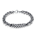 European Vintage Double Layer Charm Stainless Steel Silver Plated Bracelet Personalized Hip Hop Punk Fashion Unisex Gift