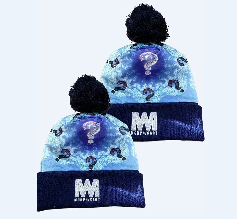 China Custom Digital Print Pom Pom Top Ball Sublimation Beanie Hat Cap