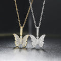 Iced Out Butterfly Pendant Necklace Women Aesthetic Korean Fashion Crystal Choker Chain on the Neck Gold Color Jewelry