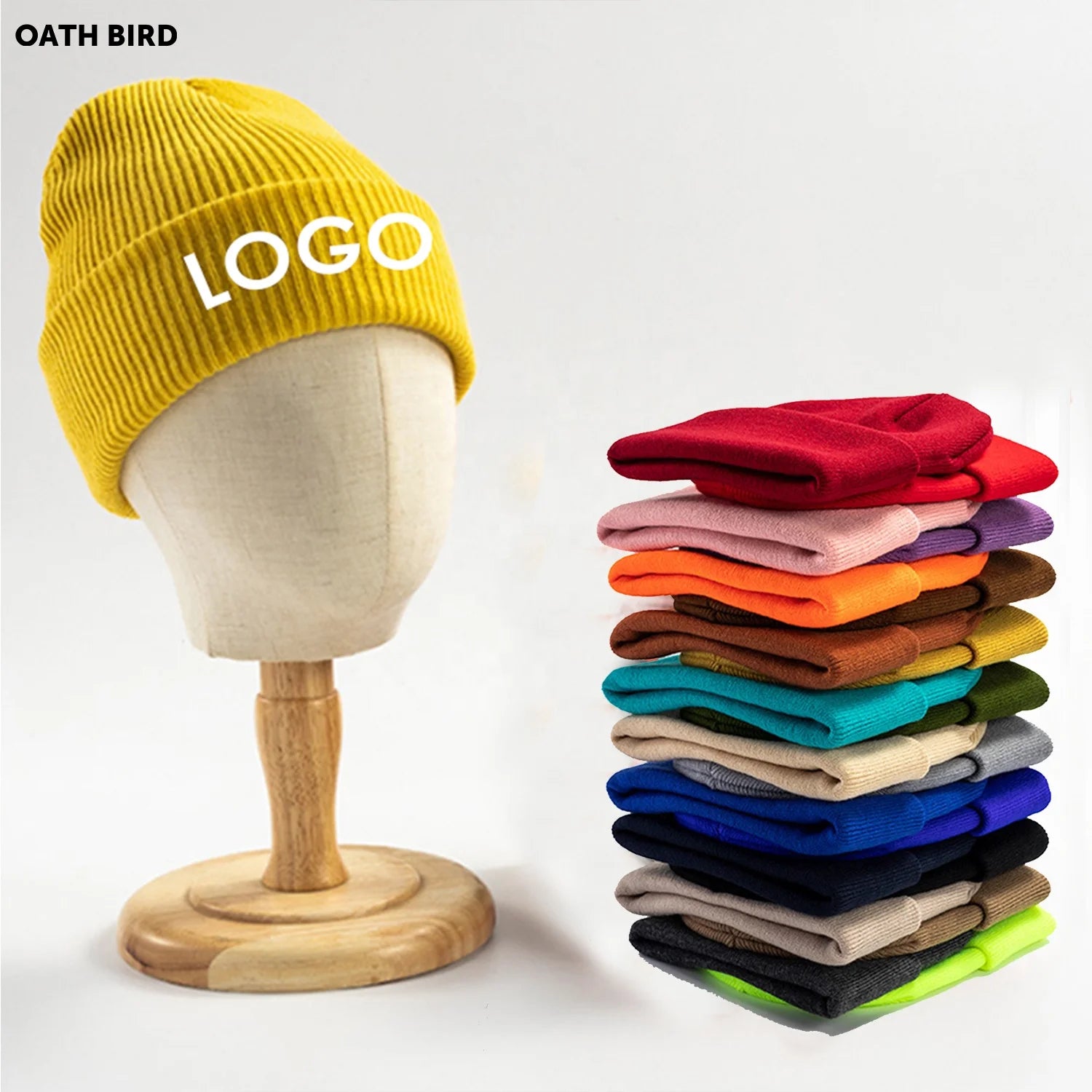 Unisex Acrylic Knitted Winter Hats Customized Embroidery logo Woven Label Hat Beanie Cap Embroidered Custom Beanie
