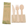 Eco-friendly Disposable Wooden Cutlery Set Spoon/ Fork /knife for Cake with Individual Paper Wrapped