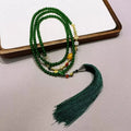 Green Agate Crossbody Chain Crystal Crafts Chinese Personality Temperament Accessories Retro Style
